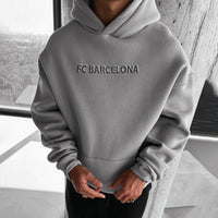 Men's Oversized Hoodie with Football Print for Casual Wear