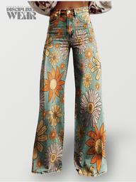 Marj | Pantalones anchos de flores Vintage