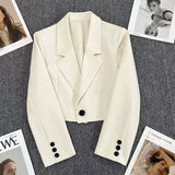 Blazer corto con cuello de muesca