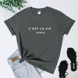 Bonita camiseta clásica de mujer para las vacaciones en París