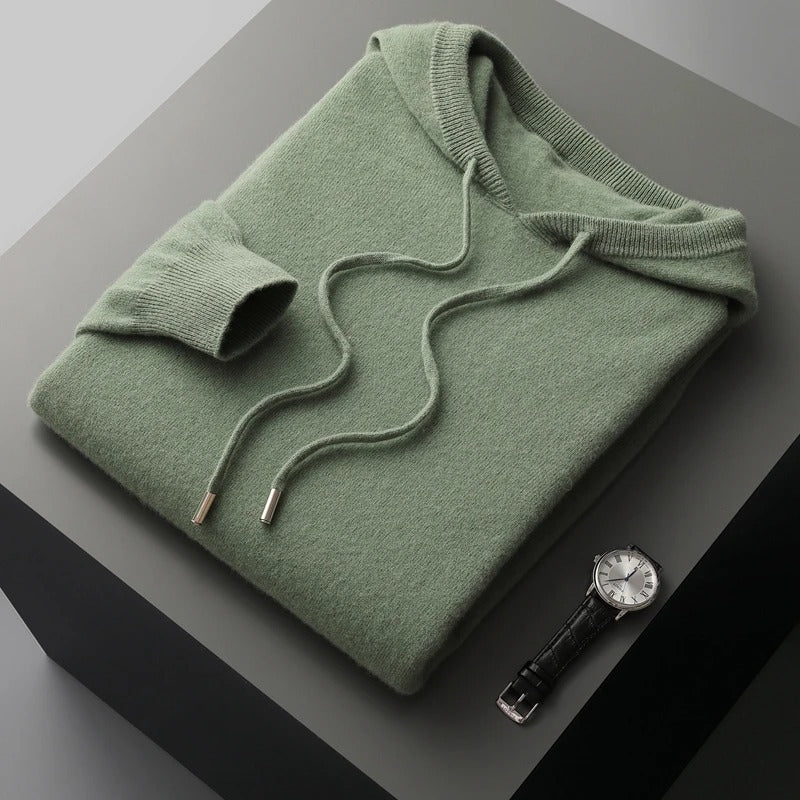 Sudadera con capucha de lana merina